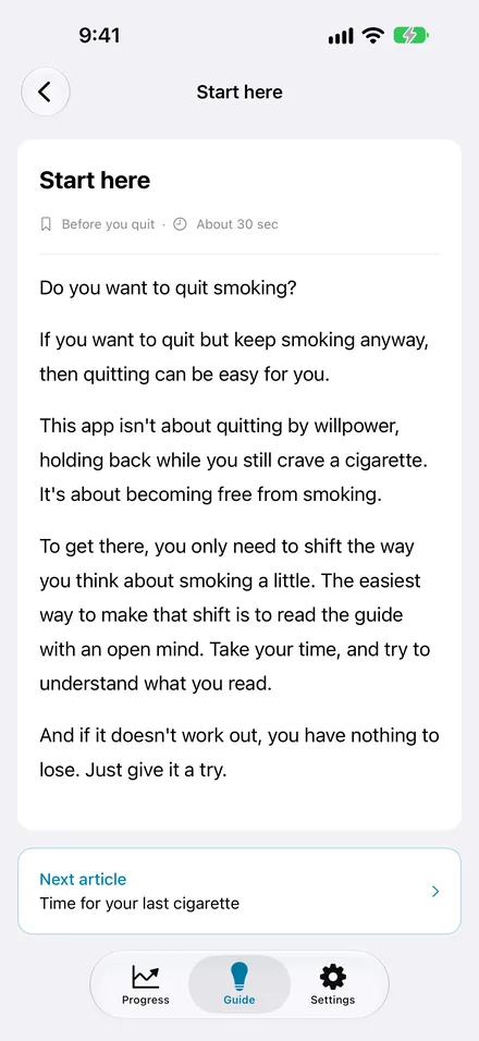The article Start here